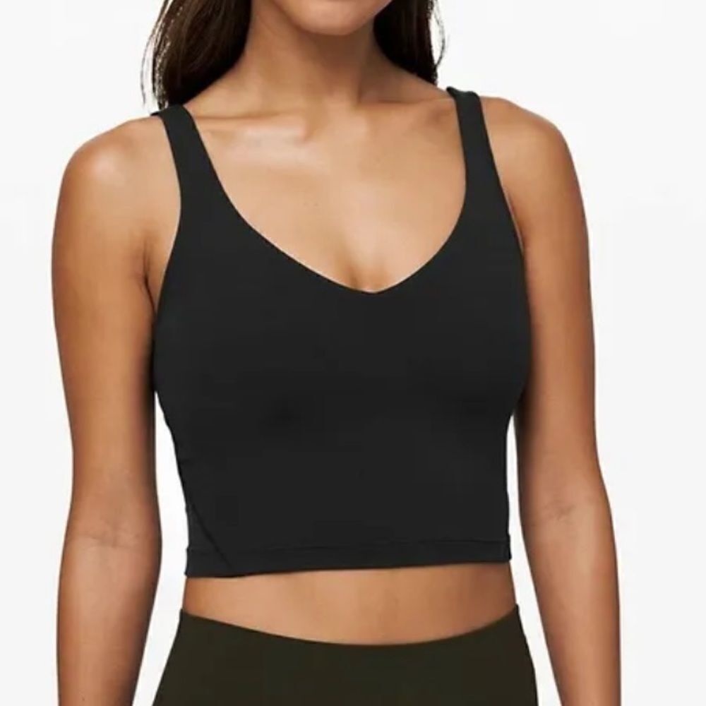 Lululemon Athletica Align Black Pink Tank Cropped Sport Bra Crop Running Tank